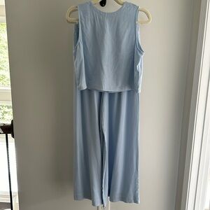 Petal & Pup Baby Blue Sleeveless Pant Set